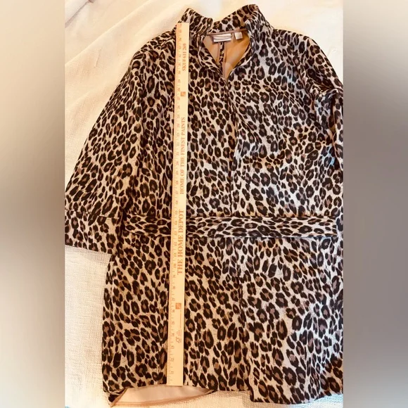 Chico’s Leopard Pattern Coat w/ Belt Women’s Size 2 Statement Bold RN #79984 - Picture 8 of 13